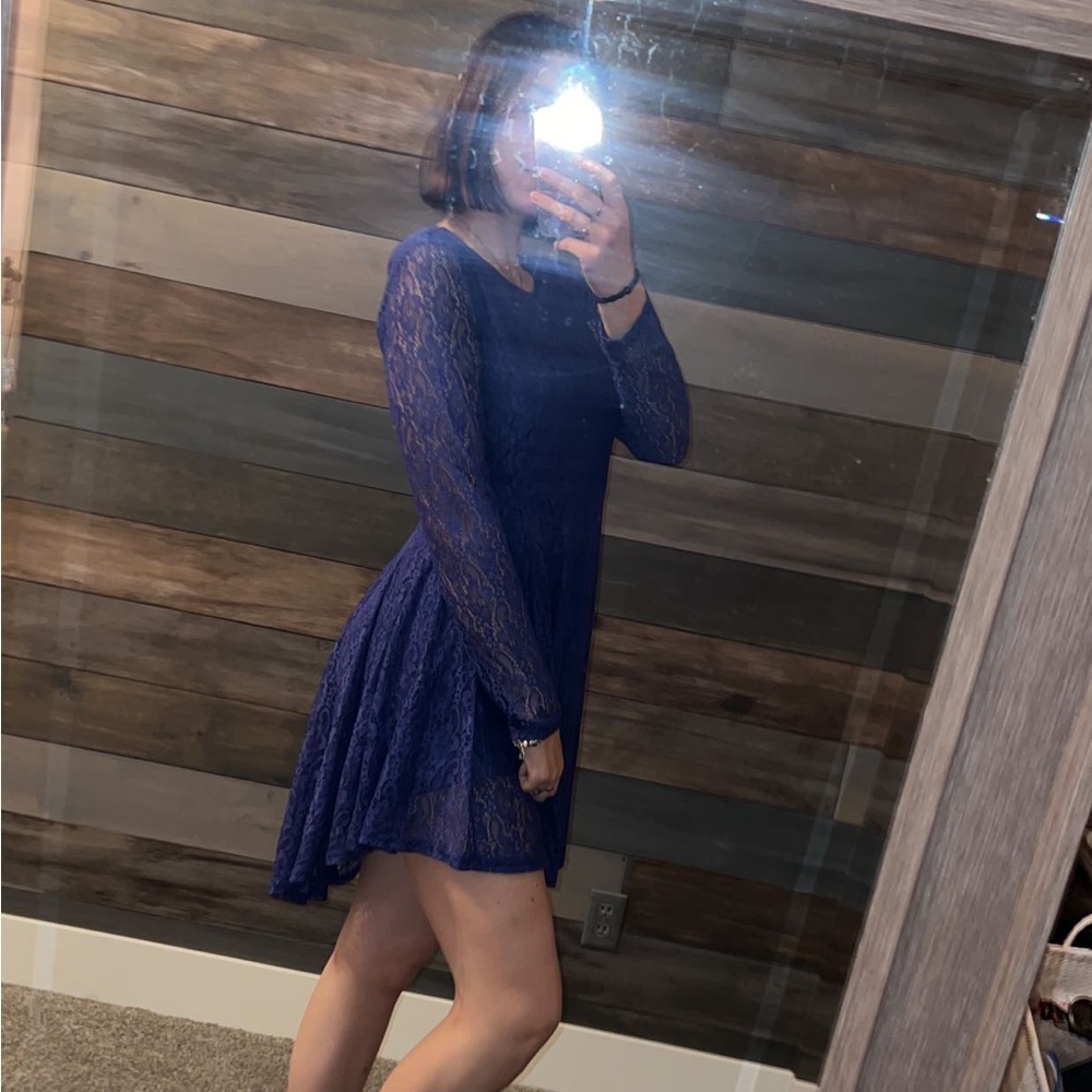 It’s Pink, Navy Lace Dress Size Medium.